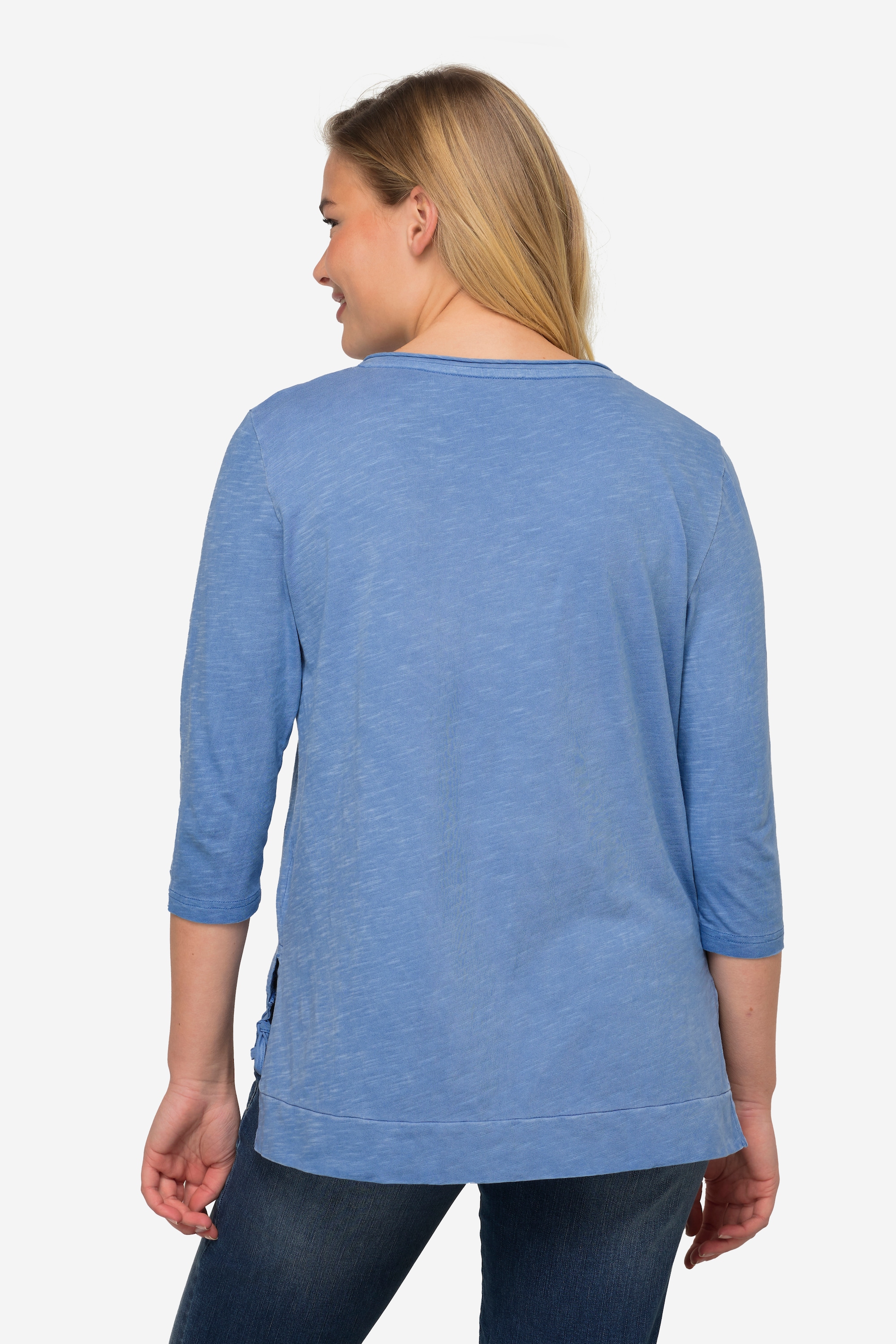 Laurasøn Damen T Shirt V Ausschnitt Halbarm Saum mit Raffung OEKO TEX MIG 826279