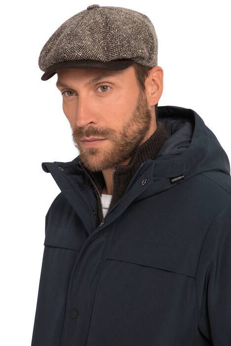 Kšiltovka, vzor rybí kosti, vlněný materiál