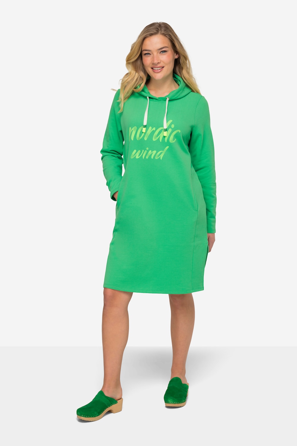 Große Größen Sweatkleid, Damen, grün, Größe: L, Baumwolle, LAURASON