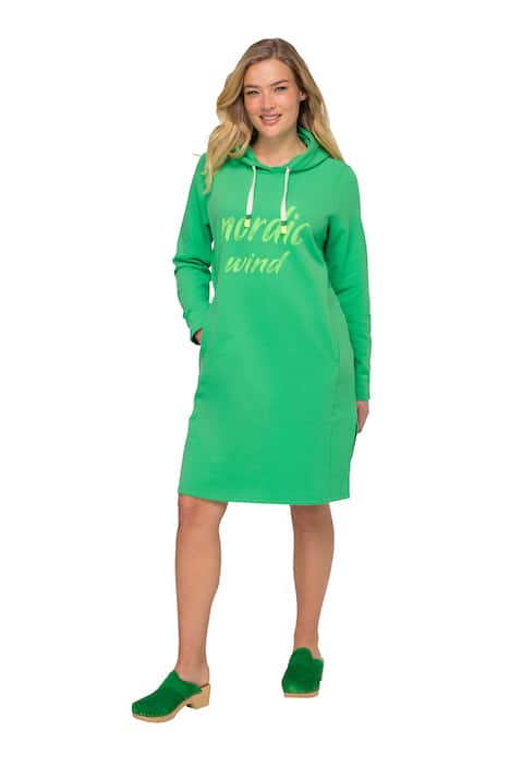 Hooded Lettering Sweat Dress Recycled Polyester