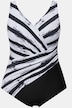 Striped Draped One Piece Swimsuit