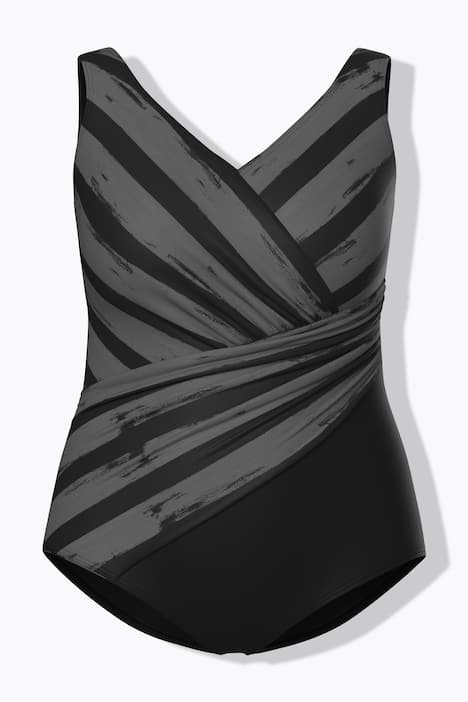 Badpak, strepen, zachte cups, draperie, gerecycled