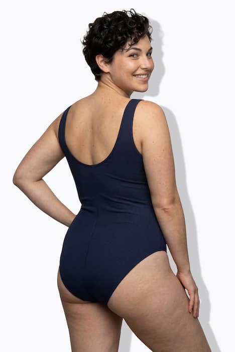 Badeanzug, Streifen, Softcups, Drapierung, recycelt