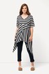 Eco Cotton Mixed Stripe Pointed Hem Tee