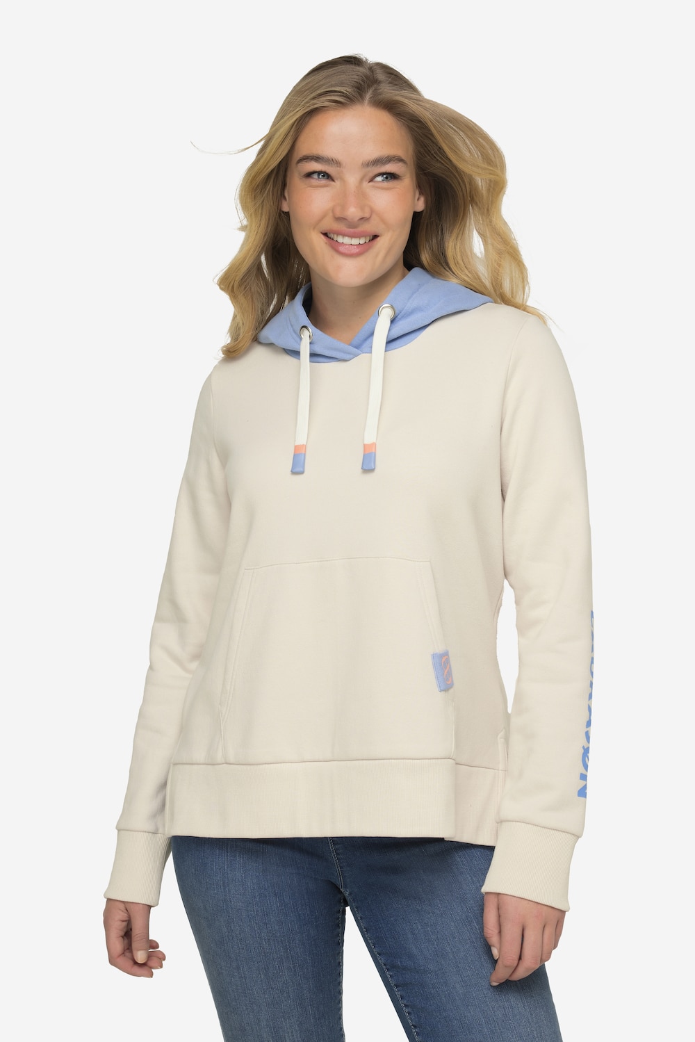 Große Größen Hoodie, Damen, grau, Größe: M, Baumwolle/Polyester, LAURASON
