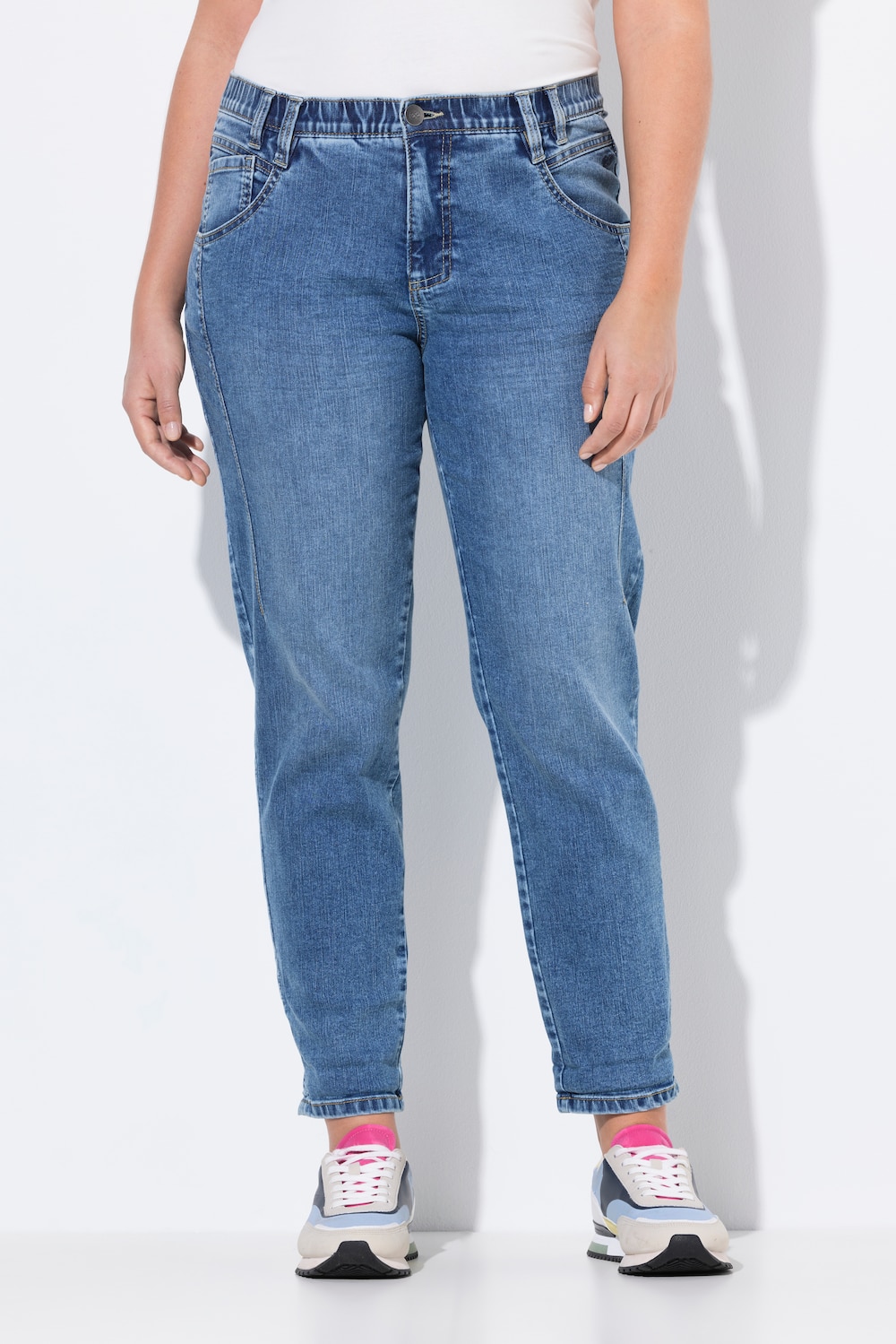 Große Größen Boyfriend-Jeans, Damen, blau, Größe: 46, Baumwolle, LAURASON
