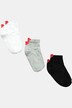 Lot de 3 paires de chaussettes pour sneakers. Languette cœur, tige courte