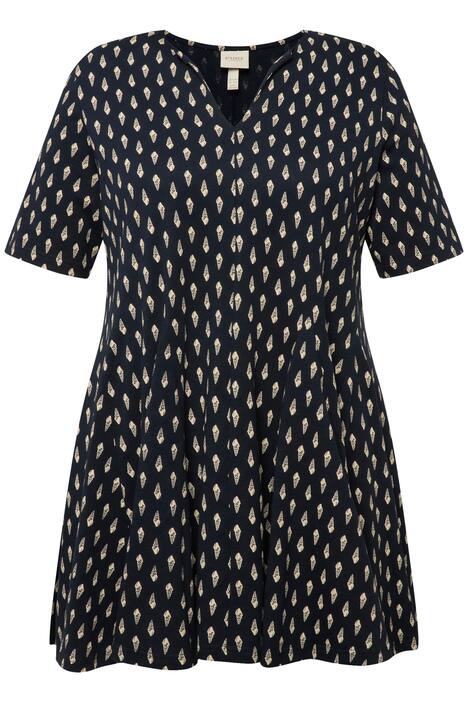 Tričko, mušle, godetové sklady, tunikový výstřih, krátké rukávy