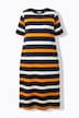 Midi-jurk, strepen, ronde hals, korte mouwen, biologisch katoen