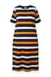 Midi šaty, pruhy, kulatý výstřih, krátké rukávy, biobavlna