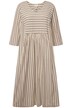 Midi šaty, pruhy, výstřih do V, 3/4 rukávy, biobavlna
