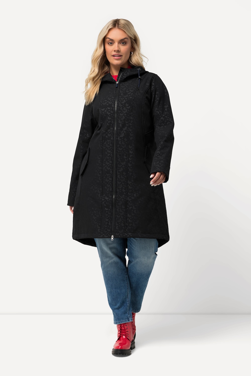 Große Größen HYPRAR Softshell-Longjacke, Damen, schwarz, Größe: 42/44, Polyester, Ulla Popken