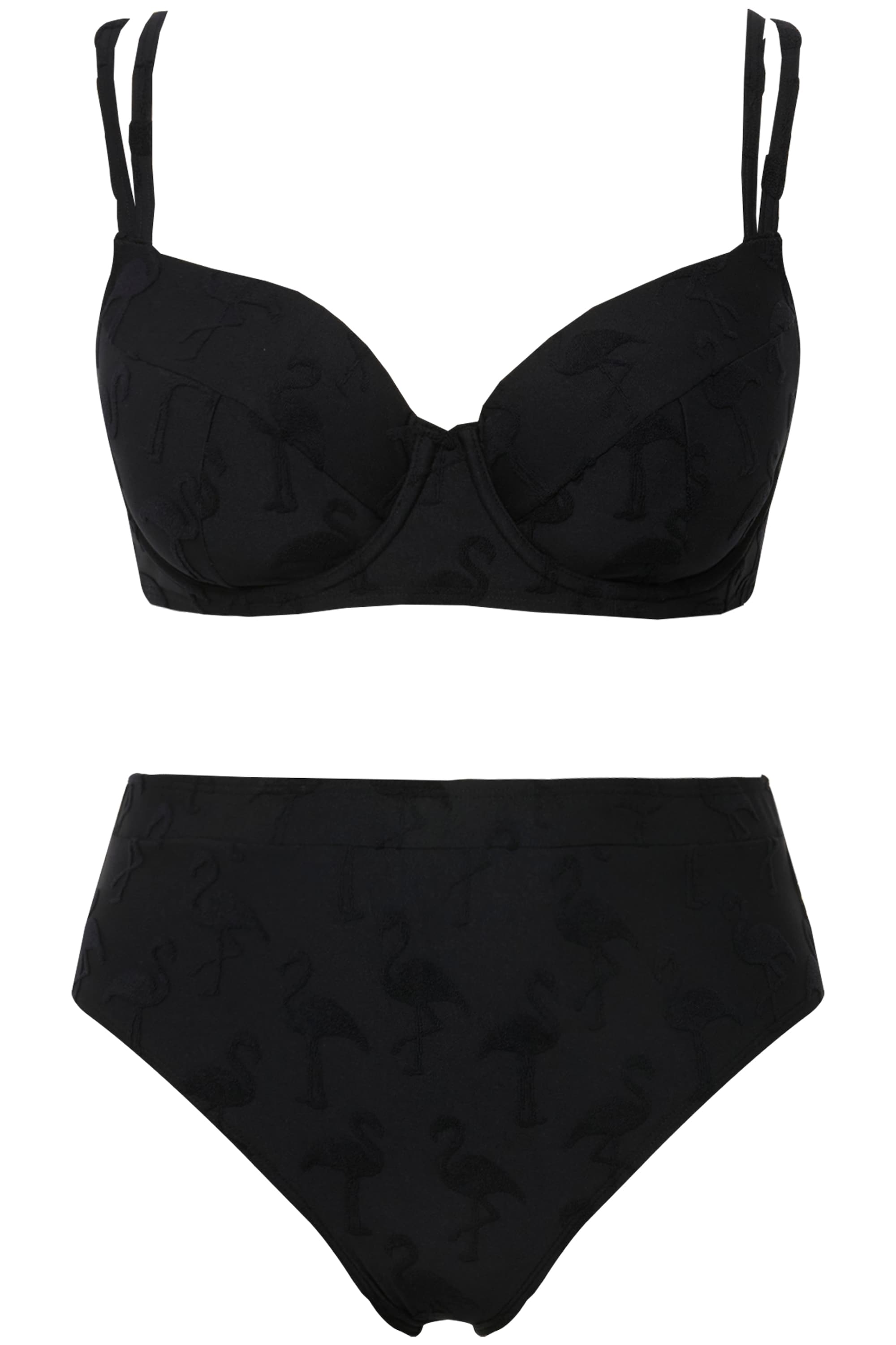 Ulla Popken Damen große Größen Bikini Flamingos Softcups D Cup Bügel 826422