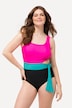 Badedragt, colorblocking, softcups, genbrugsmateriale