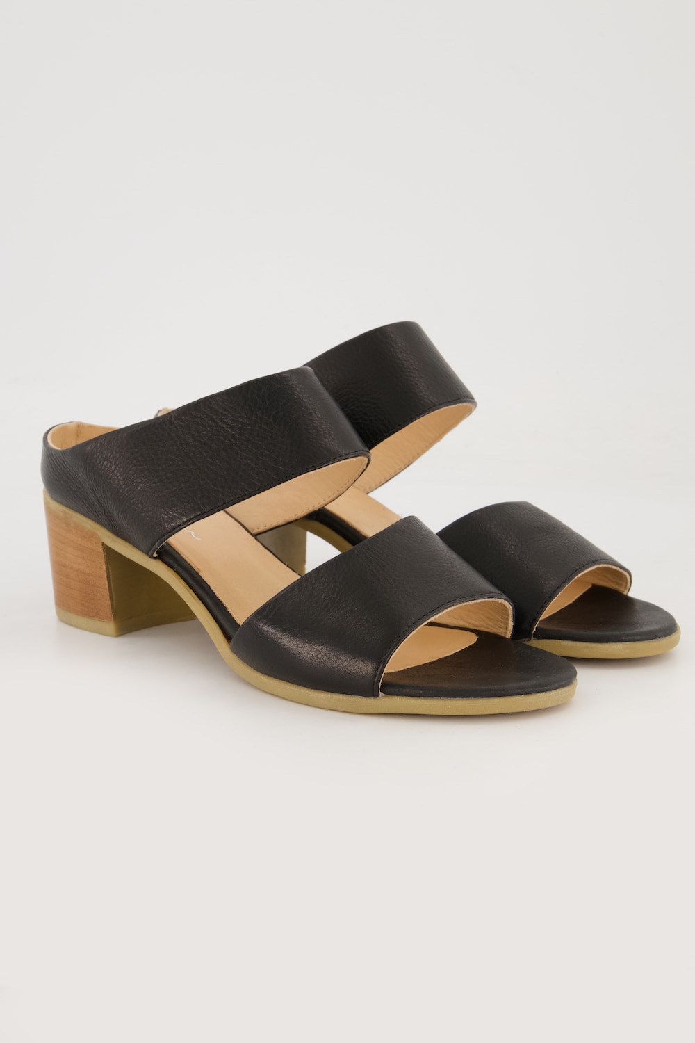 Grote Maten Leren sandalen, Dames, zwart, Maat: 43, Leer, Ulla Popken