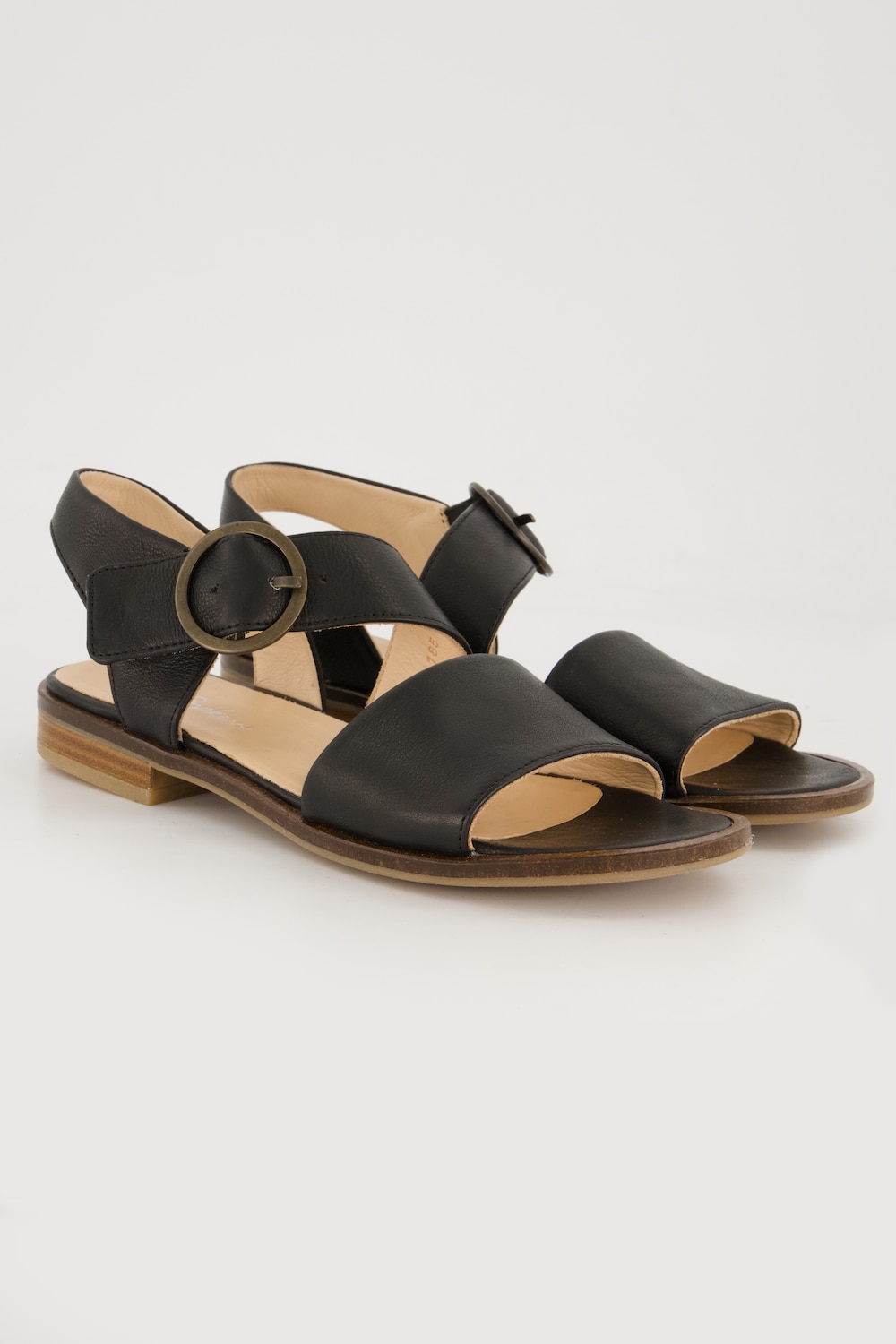 Grote Maten Leren sandalen, Dames, zwart, Maat: 39, Leer, Ulla Popken