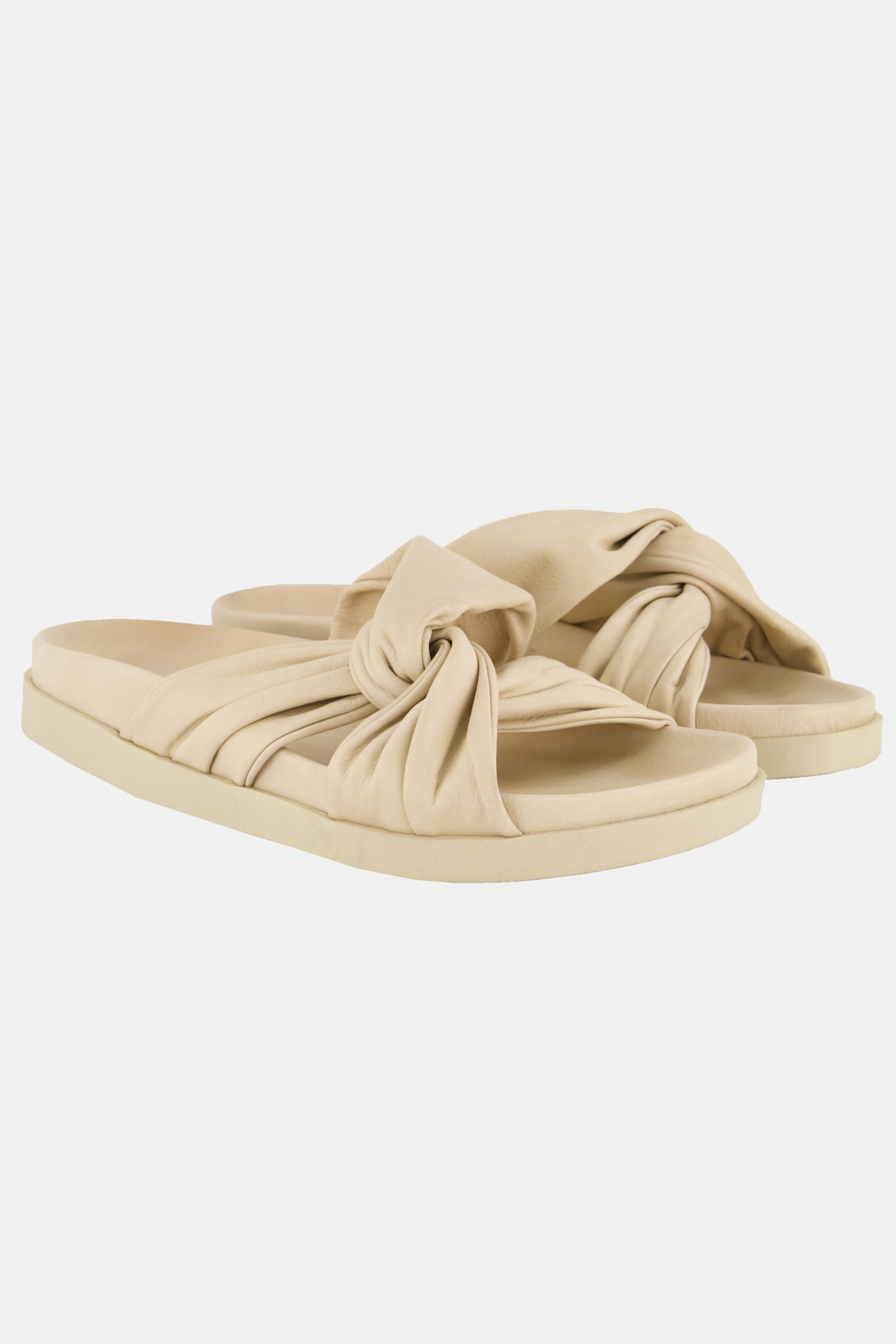 Grote Maten Leren sandalen, Dames, beige, Maat: 41, Leer, Ulla Popken