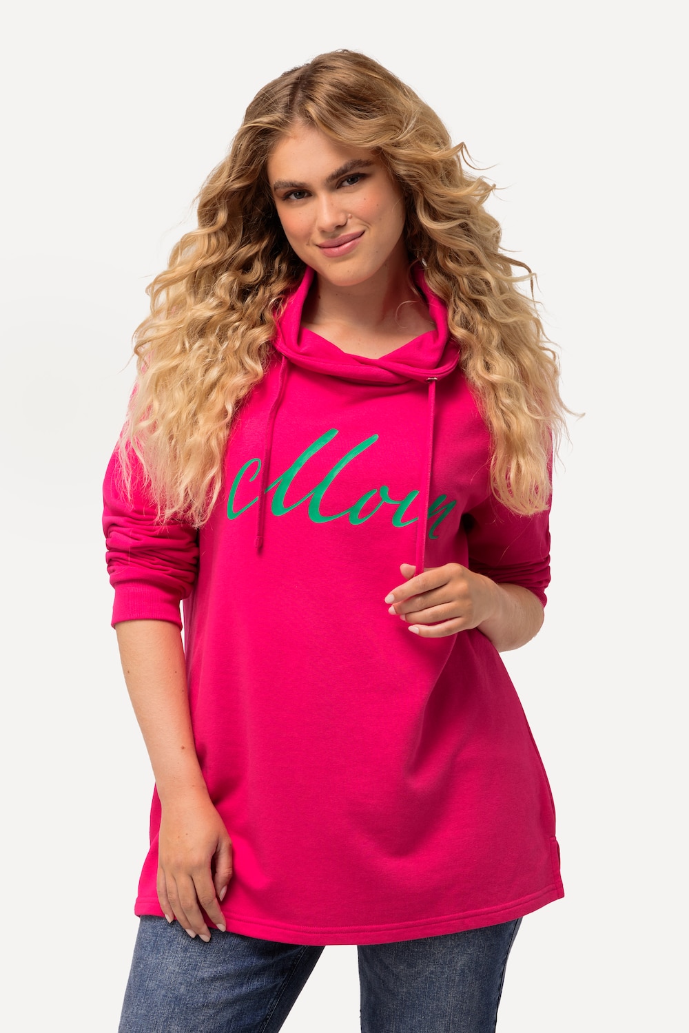 Grote Maten Sweatshirt, Dames, roze, Maat: 42/44, Katoen/Polyester, Ulla Popken