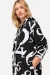 Extra Long Number Print Zip Up Sweatshirt