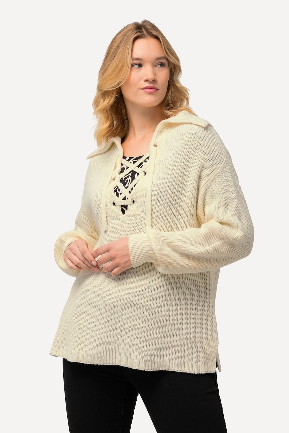 Große Größen Pullover, Damen, gelb, Größe: 42/44, Baumwolle/Synthetische Fasern, Ulla Popken