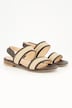 Lær-sandal, flettete reimer, bredde H