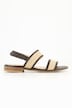 Lær-sandal, flettete reimer, bredde H