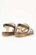 Lær-sandal, flettete reimer, bredde H