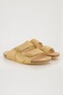 Raffia sandalen, klittenbanden, diep voetbed van kurk, wijdte H