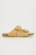 Raffia sandalen, klittenbanden, diep voetbed van kurk, wijdte H
