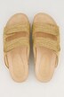 Raffia sandalen, klittenbanden, diep voetbed van kurk, wijdte H