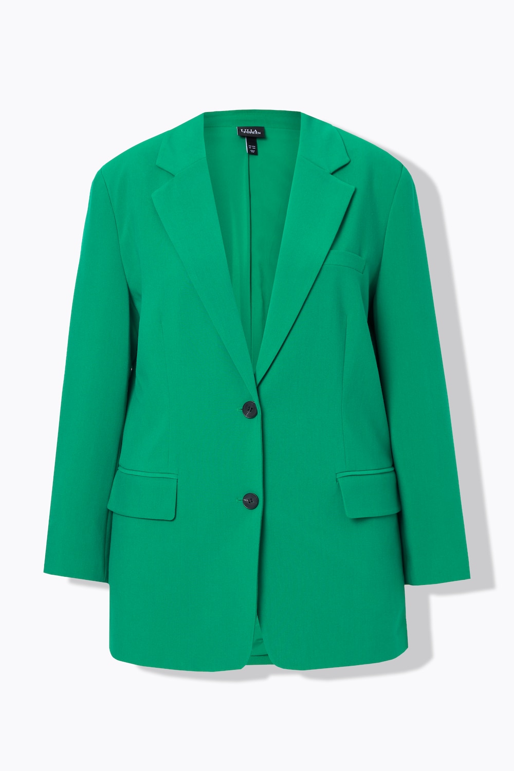 Stora storlekar Kavaj i oversize-modell med knäppning och krage med slag, Dam, grön, storlek: 58/60, Polyester/Viskos, Ulla Popken