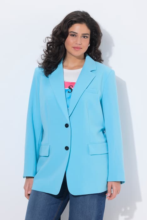 Blazer oversized avec col à revers, fermeture boutonnée