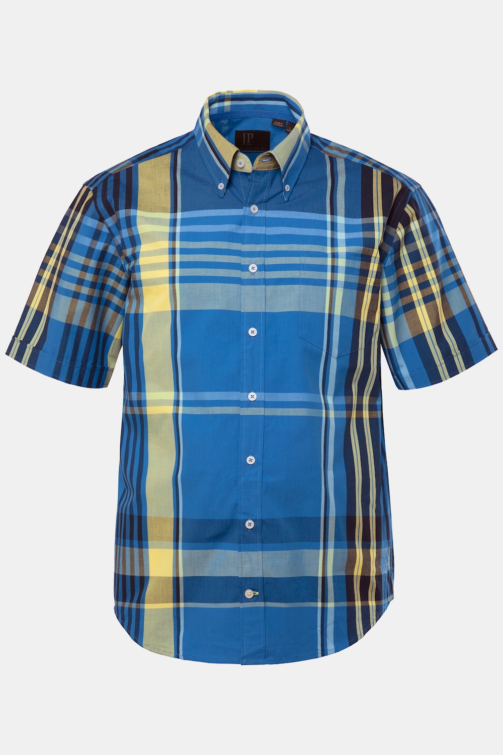 JP1880 Karohemd, Halbarm, Buttondown-Kragen, Modern Fit, bis 8 XL