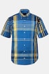 JP1880 rutete skjorte, korte ermer, buttondown-krage, modern fit, opptil 8 XL