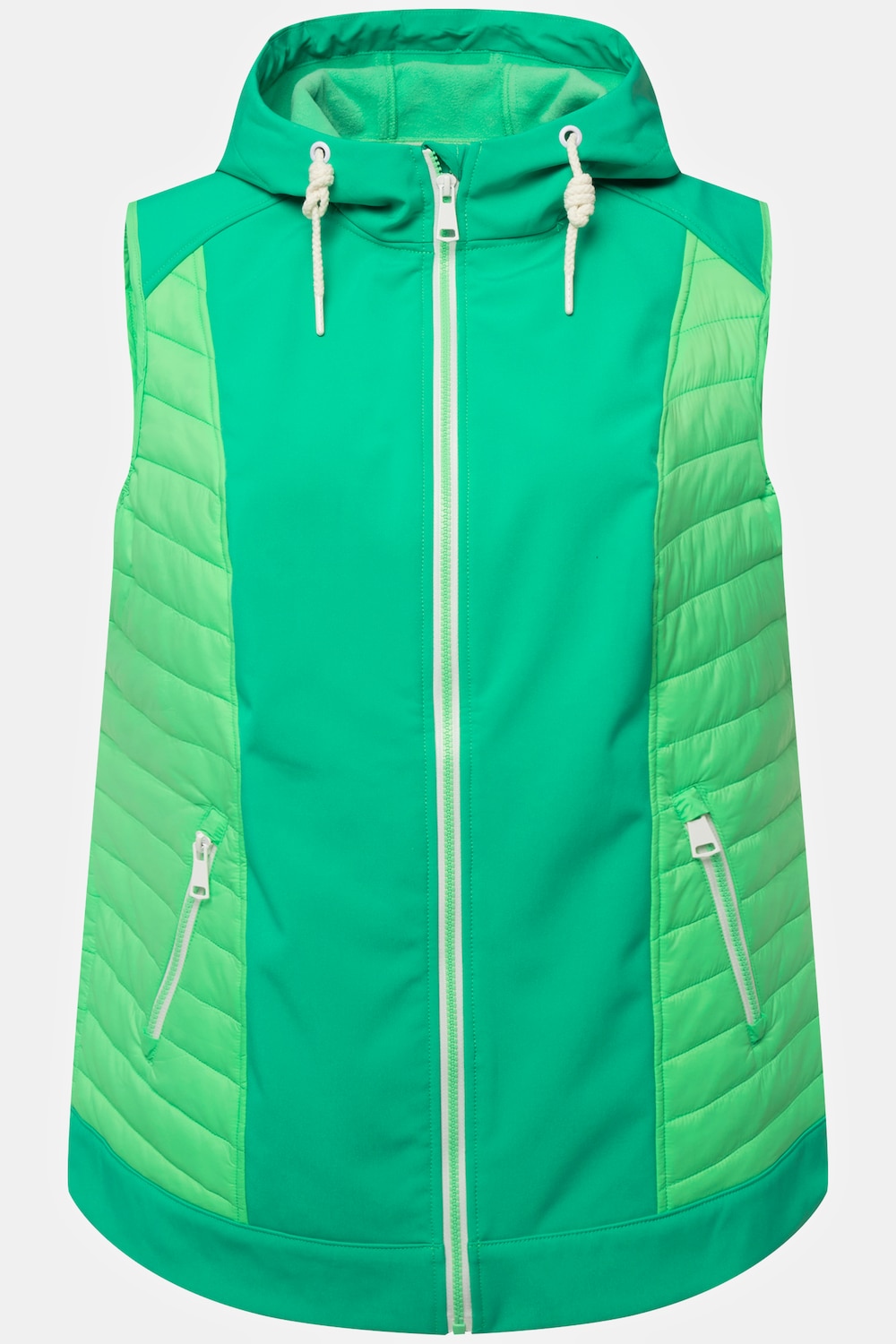 Stora storlekar HYPRAR Hybrid-väst med huva, Dam, turkos, storlek: 50/52, Syntetfibrer/Polyester, Ulla Popken