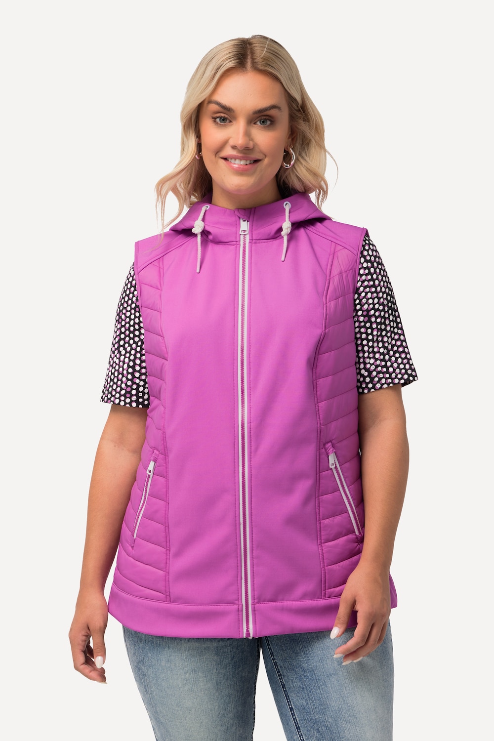 Große Größen HYPRAR Hybrid-Kapuzenweste, Damen, rosa, Größe: 42/44, Synthetische Fasern/Polyester, Ulla Popken