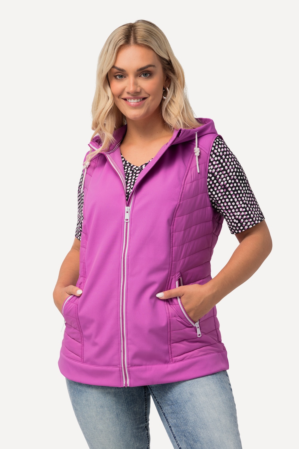 Große Größen HYPRAR Hybrid-Kapuzenweste, Damen, rosa, Größe: 46/48, Synthetische Fasern/Polyester, Ulla Popken