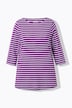 Striped Pima Cotton 3/4 Sleeve Tee