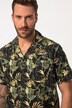 JP 1880 Leinenmix-Hemd, Halbarm, floraler Print, Cuba-Kragen, kastiger Fit, bis 8 XL