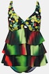 Mixed Print Tiered Tankini Set