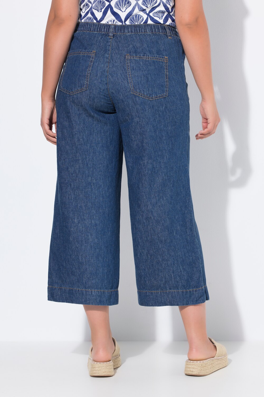 Popken Short En Lin Taille Haute Pantalon Large En Lin Pour Femme