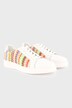 Sneaker en raphia et en cuir, semelle amovible et largeur H