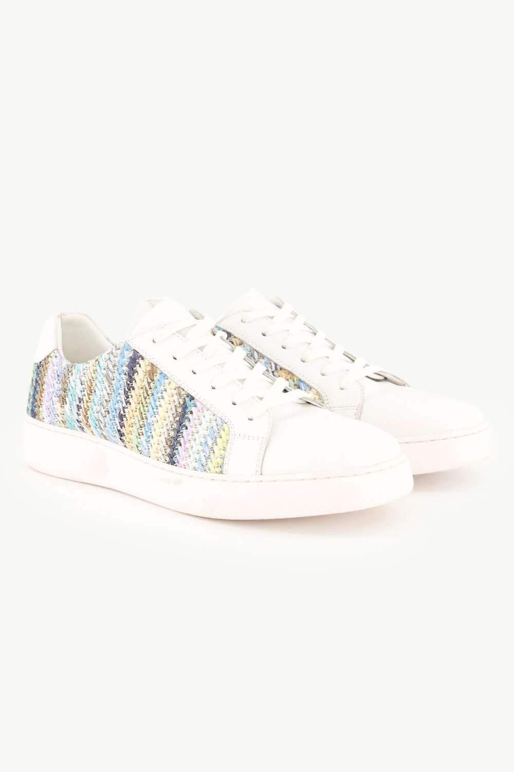 Grote Maten Raffia sneakers, Dames, blauw, Maat: 42, Leer, Ulla Popken