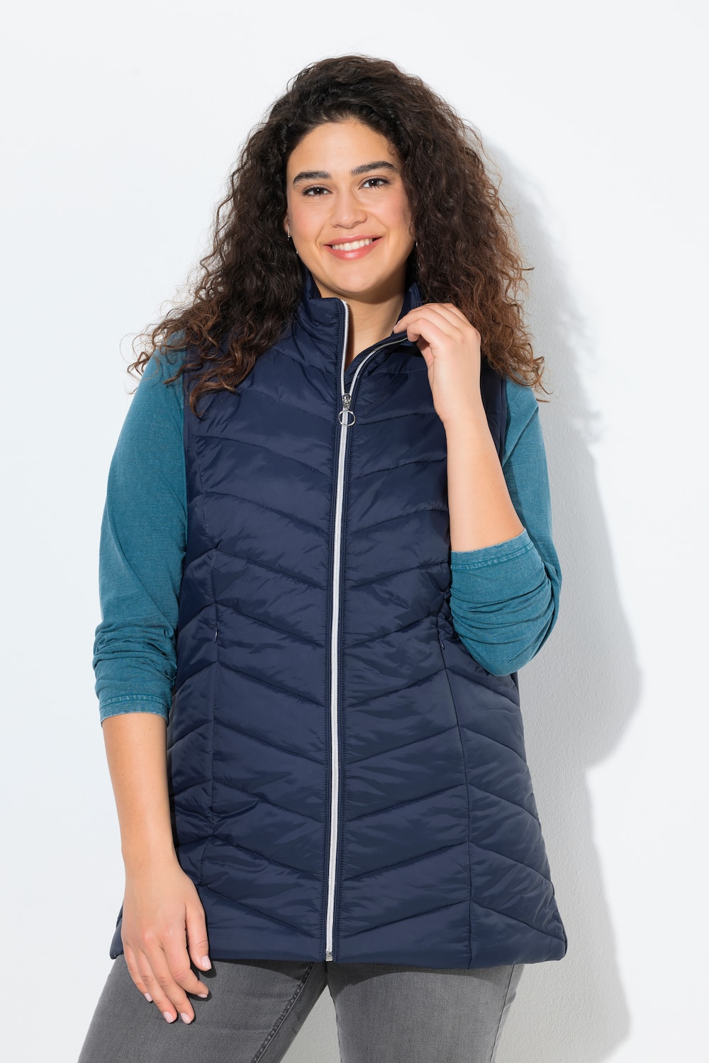 Thumbnail - Große Größen HYPRAR Funktions-Steppweste, Damen, blau, Größe: 54/56, Ulla Popken