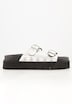Leren sandalen, echt leer, goudkleurige studs, plateauzool