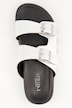 Leren sandalen, echt leer, goudkleurige studs, plateauzool