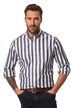 Business košile JP1880, dlouhé rukávy, pruhy, EasyCare, límeček s knoflíky, Modern střih, do 8XL