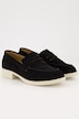 Leder-Loafer, Veloursleder, Textilfutter, Blockabsatz