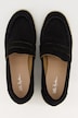 Leder-Loafer, Veloursleder, Textilfutter, Blockabsatz