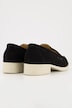 Leder-Loafer, Veloursleder, Textilfutter, Blockabsatz